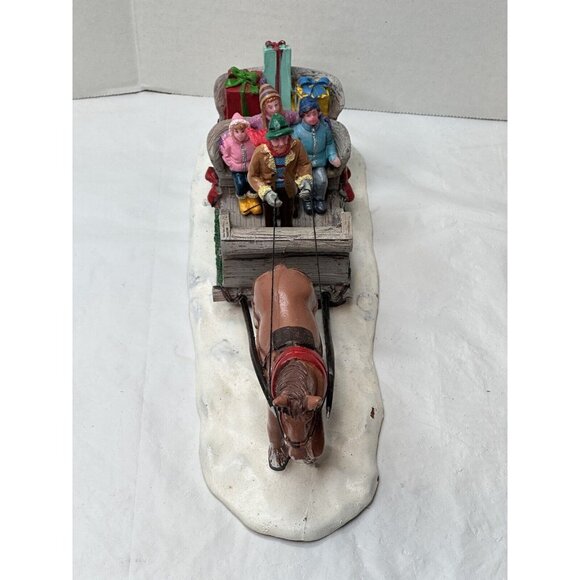 LEMAX Sleigh Ride Carole Towne Village Collection Table Train Set Accent #13912 - Picture 3 of 8